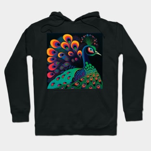 Striking Green Peacock Art Hoodie